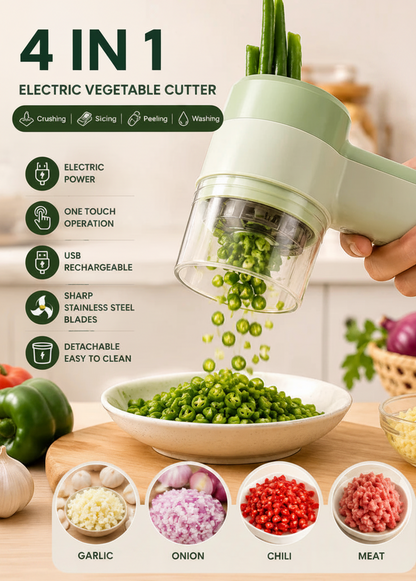 4 IN 1 Electric Vegetable Cutter - No UAE Badge