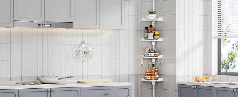 4-Tier Corner Storage Shelf – Space-Saving Multi-Purpose