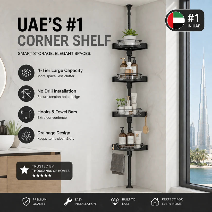 4-Tier Corner Storage Shelf – Space-Saving Multi-Purpose