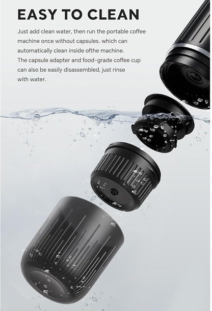 Compact Espresso Coffee Maker – Portable Mini Coffee Machine for Home, Office & Travel