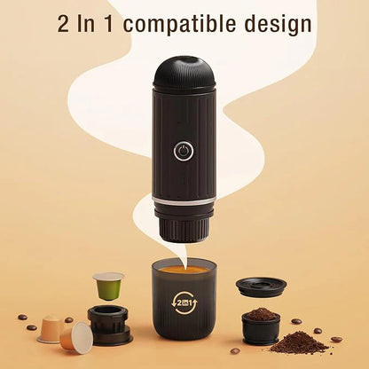 Compact Espresso Coffee Maker – Portable Mini Coffee Machine for Home, Office & Travel