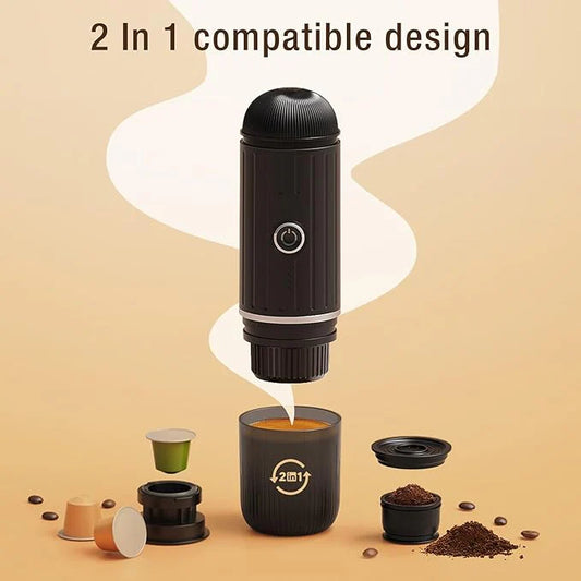 Compact Espresso Coffee Maker – Portable Mini Coffee Machine for Home, Office & Travel