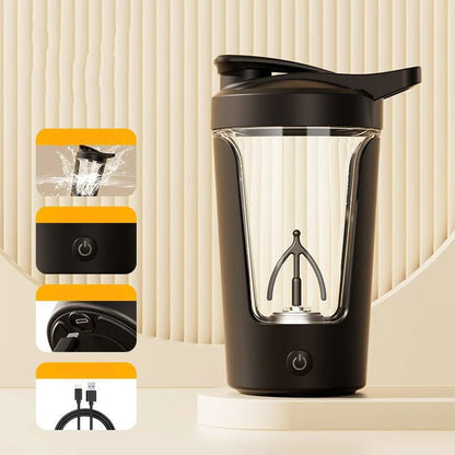 400ML Electric Protein Shaker Bottle – Automatic Self Mixing Cup for Gym, Milk & Coffee (1200mAh Rechargeable USB Blender)