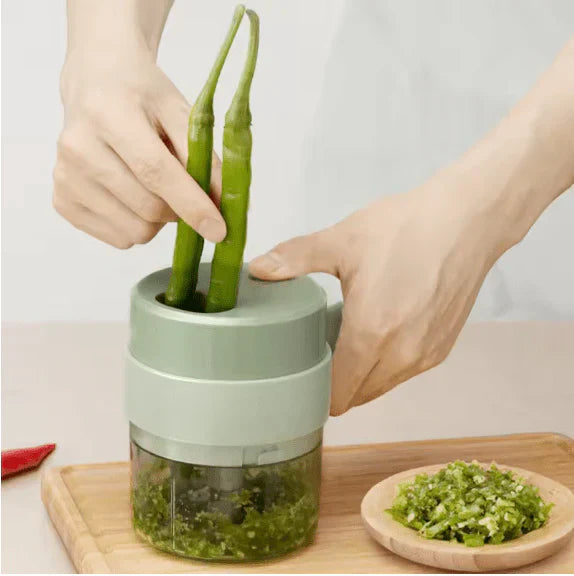 4 in 1 Handheld Electric Vegetable Cutter, USB Rechargeable Vegetable Cutter Slicer