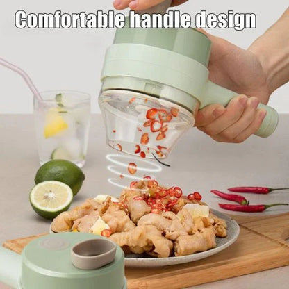 4 in 1 Handheld Electric Vegetable Cutter, USB Rechargeable Vegetable Cutter Slicer