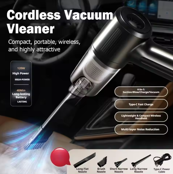 Handheld Mini Vacuum Cleaner – Powerful Portable Dust Remover