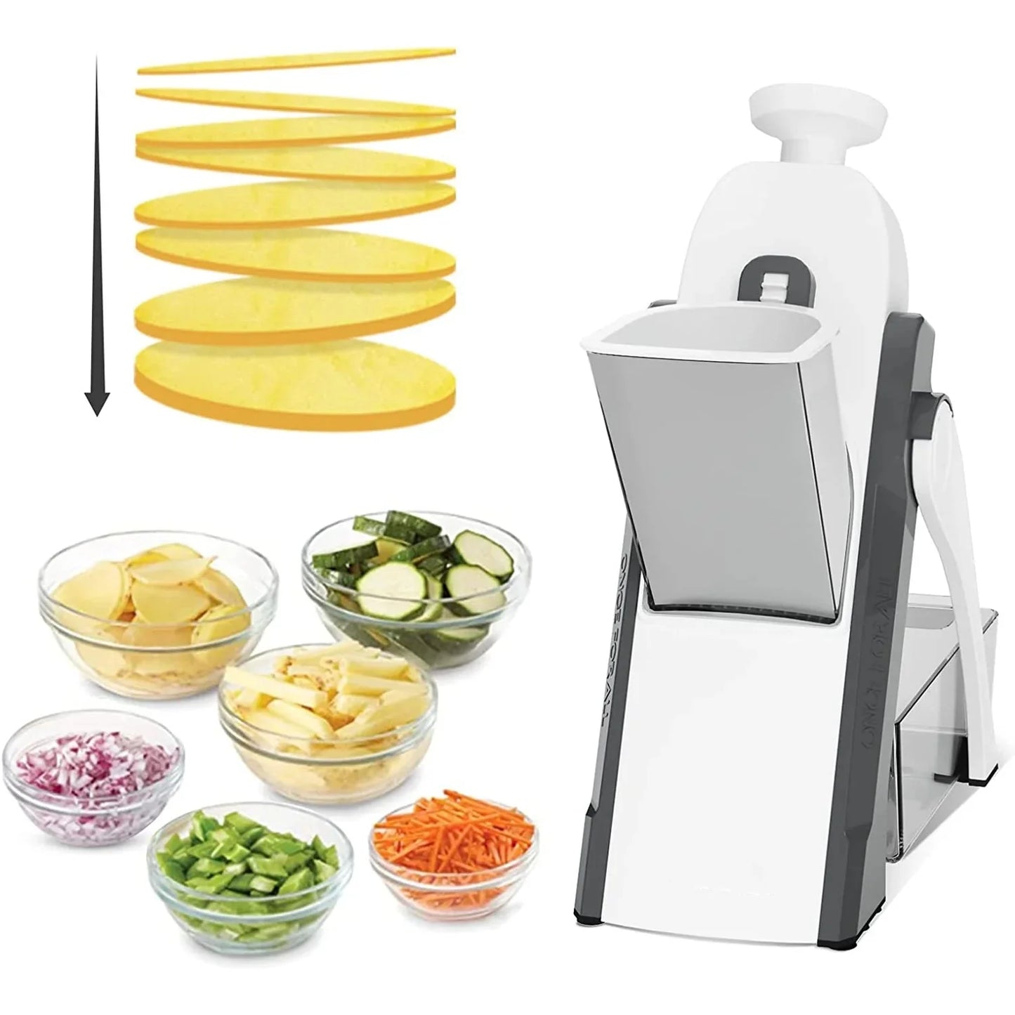 5-in-1 Manual Vegetable Slicer & Chopper with Storage Box