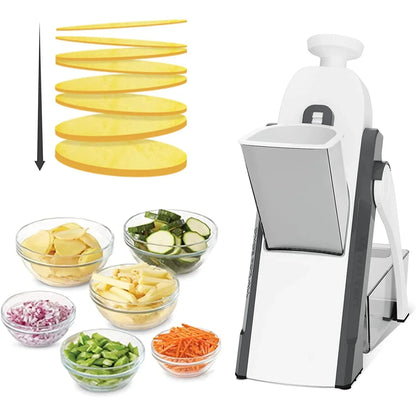 5-in-1 Manual Vegetable Slicer & Chopper with Storage Box