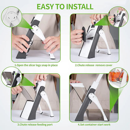 5-in-1 Manual Vegetable Slicer & Chopper with Storage Box