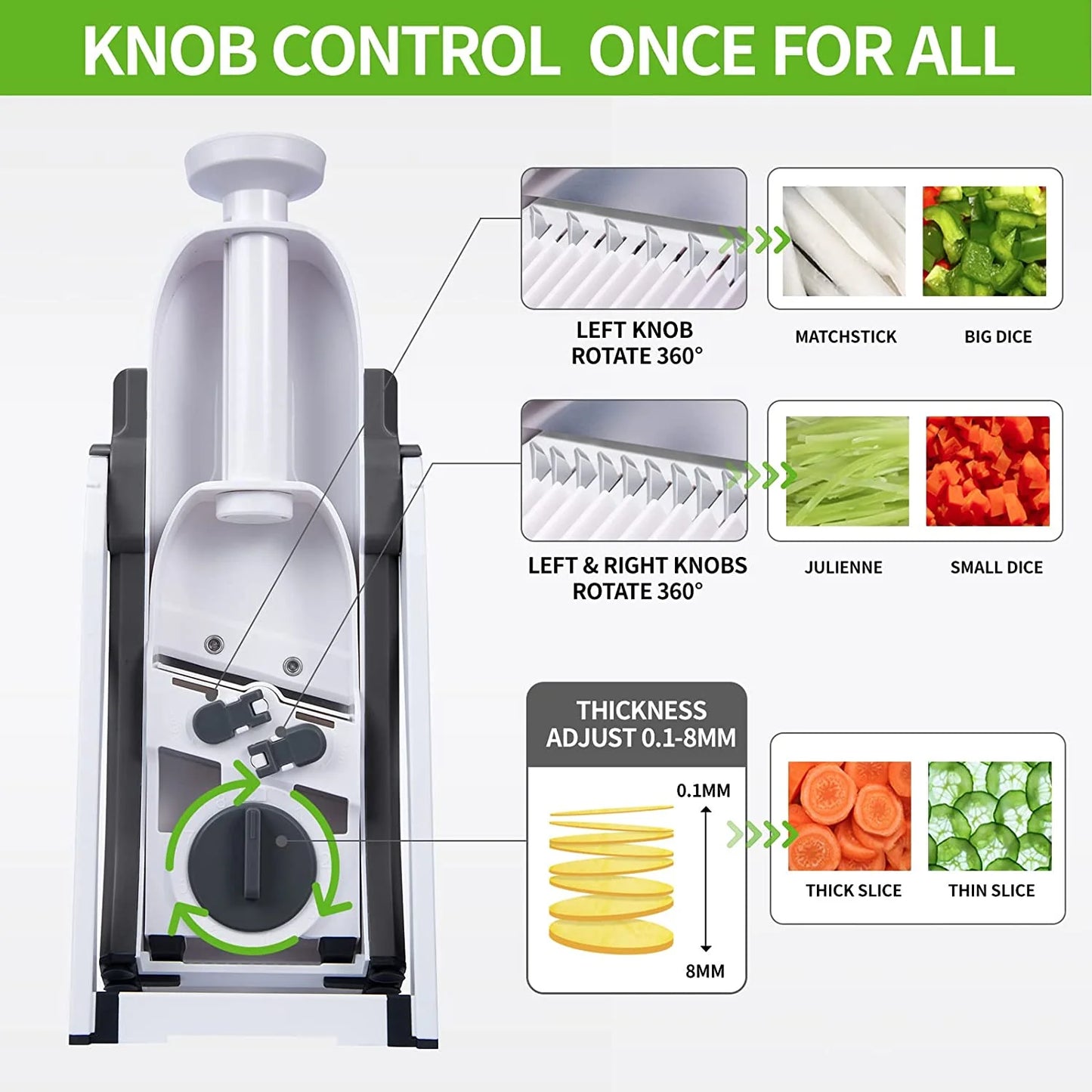 5-in-1 Manual Vegetable Slicer & Chopper with Storage Box